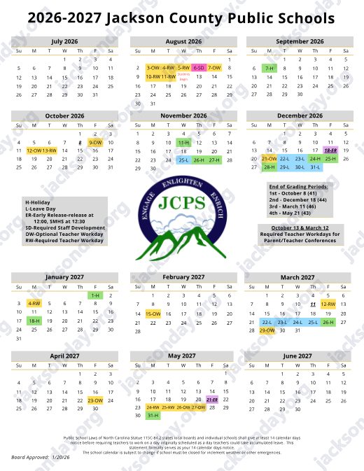 2026-2027 Calendar preview