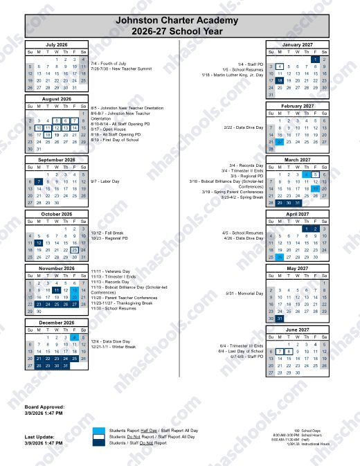 2026-2027 Calendar preview