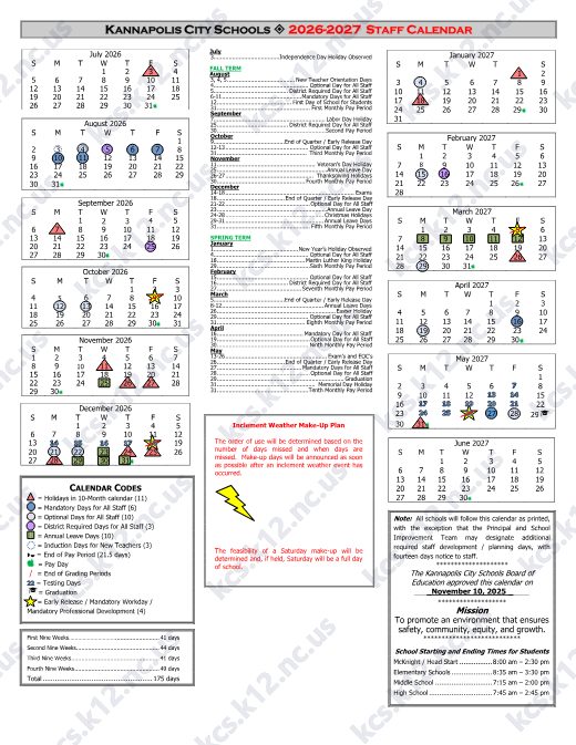 2026-2027 Calendar preview
