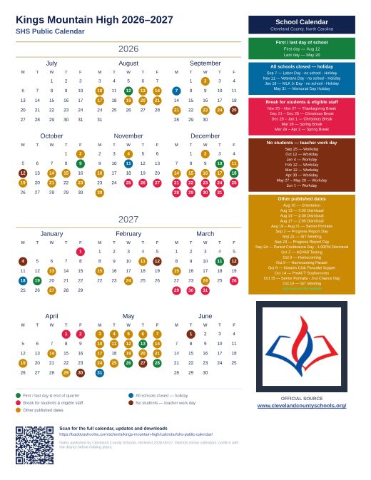 SHS Public Calendar preview