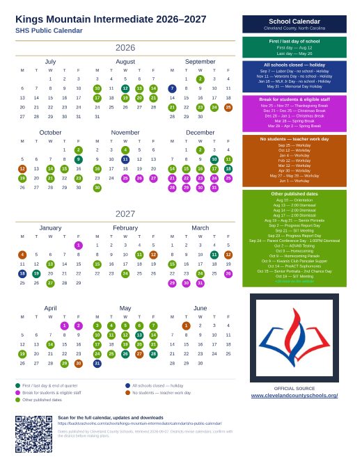 SHS Public Calendar preview