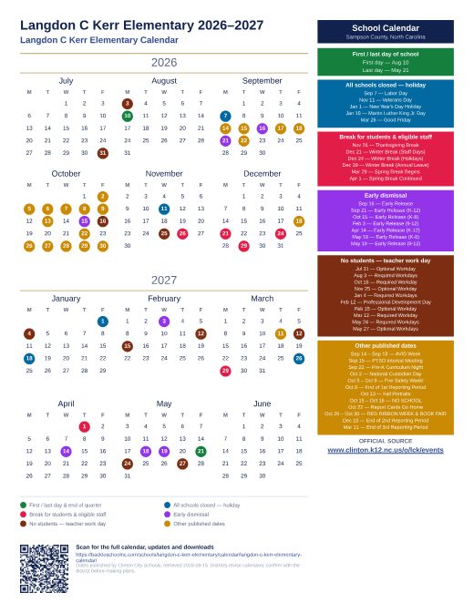 Langdon C Kerr Elementary Calendar preview