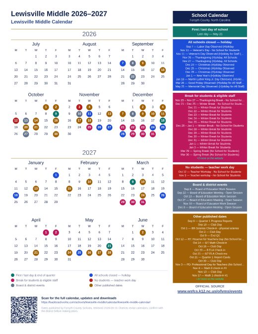 Lewisville Middle Calendar preview