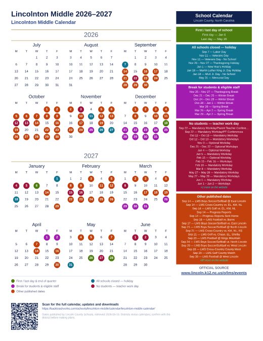 Lincolnton Middle Calendar preview