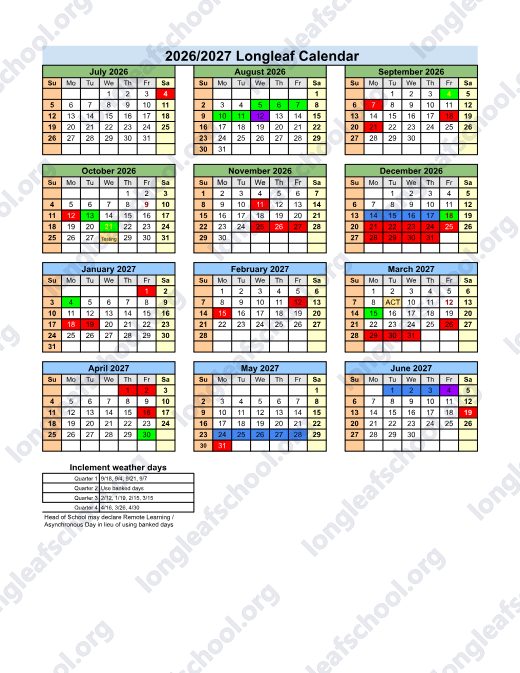 2026-2027 Calendar preview