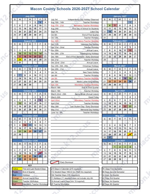 2026-2027 Calendar preview