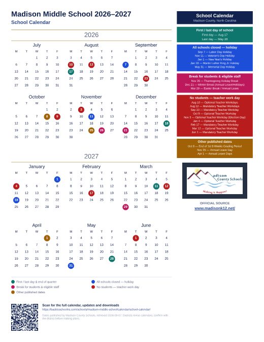 School Calendar preview