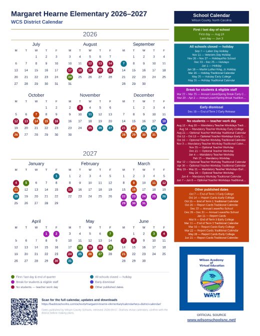 WCS District Calendar preview
