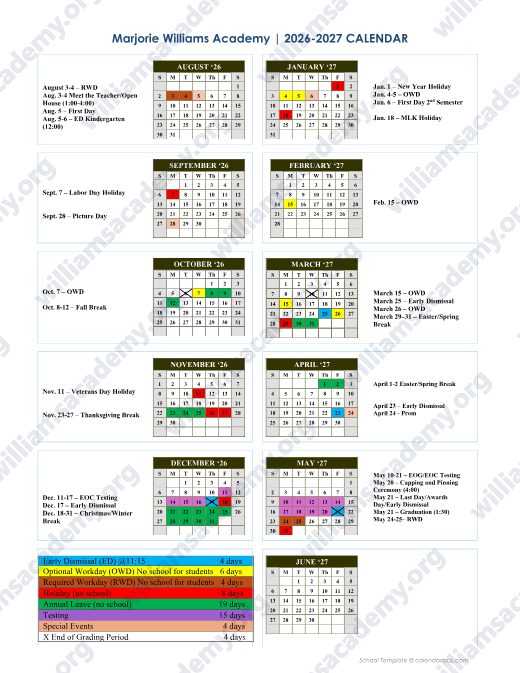 2026-2027 Calendar preview