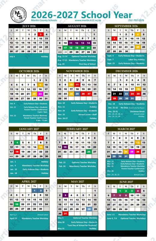 2026-2027 Calendar preview