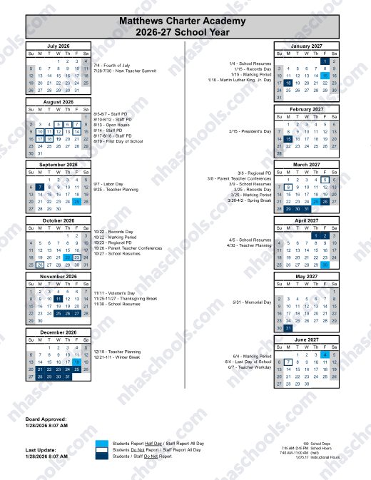 2026-2027 Calendar preview