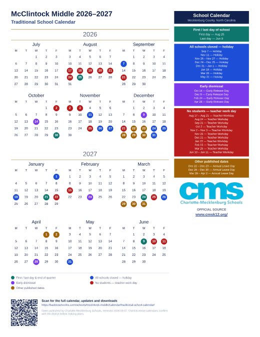 Traditional School Calendar preview