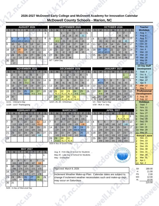 2026-2027 Calendar preview