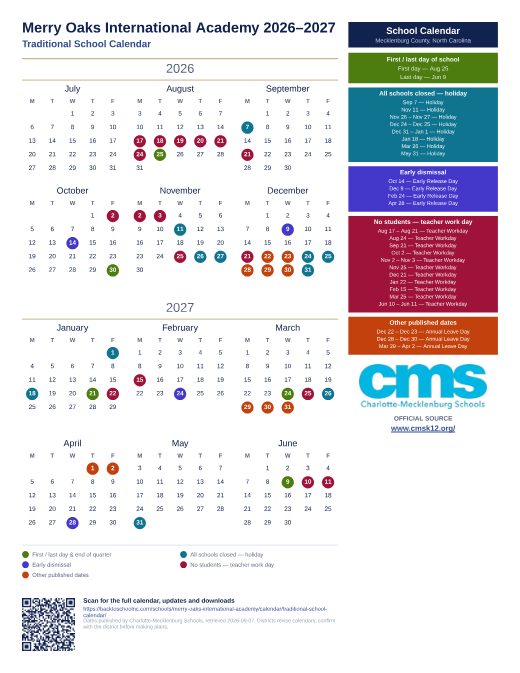 Traditional School Calendar preview