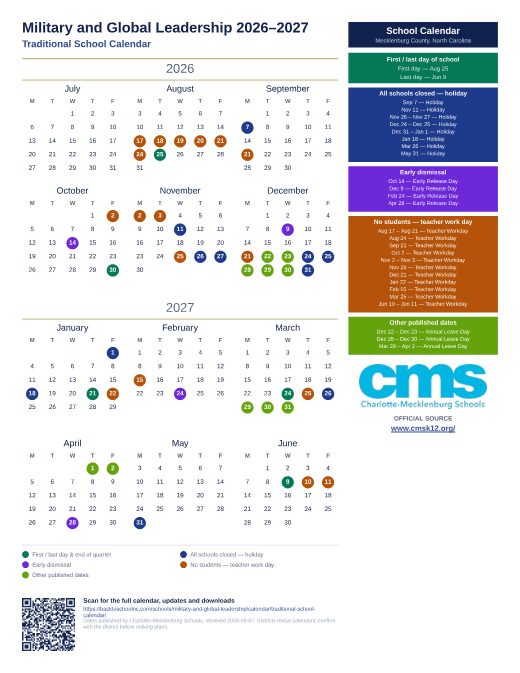 Traditional School Calendar preview