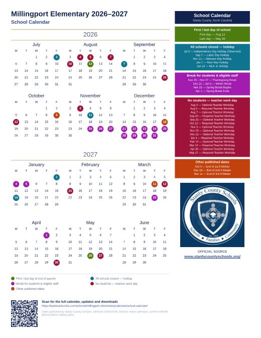 School Calendar preview