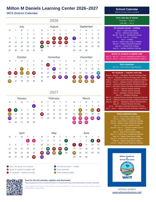 WCS District Calendar preview