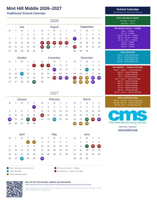 Traditional School Calendar preview