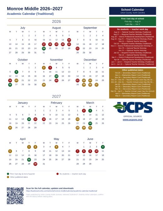 Academic Calendar (Traditional) preview