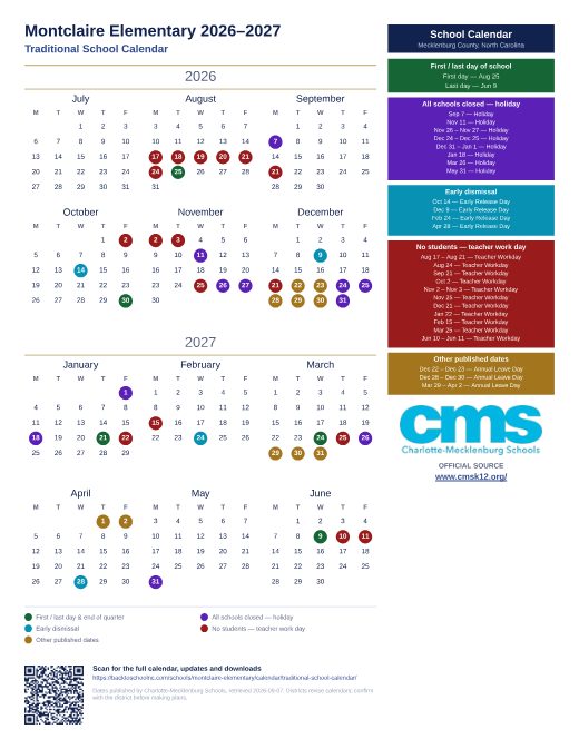 Traditional School Calendar preview