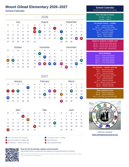 School Calendar preview