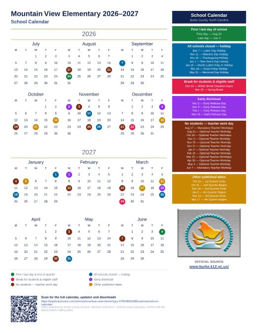 School Calendar preview