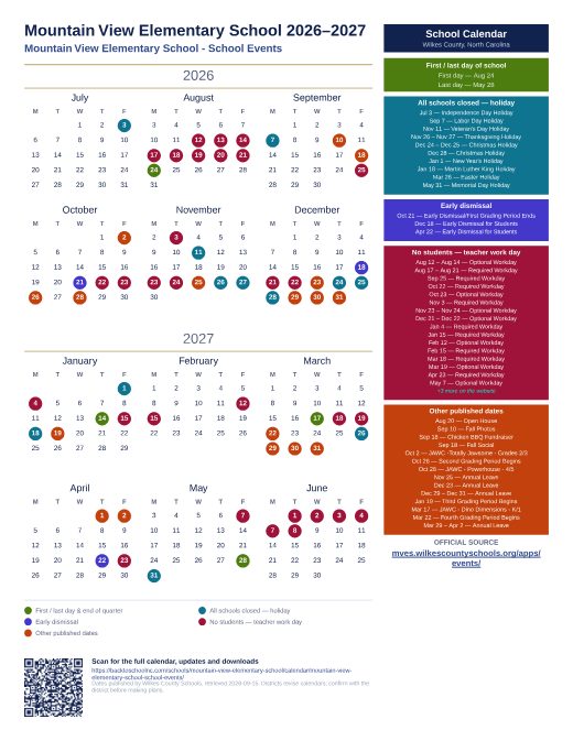 Mountain View Elementary School - School Events preview