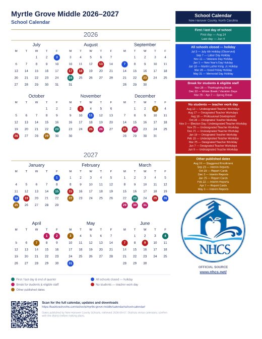 School Calendar preview