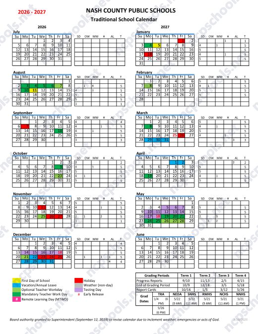 2026-2027 Calendar preview