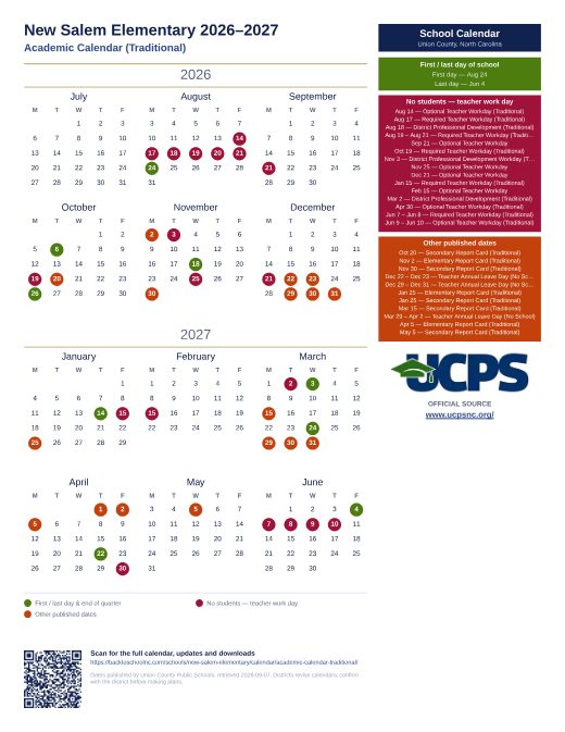 Academic Calendar (Traditional) preview