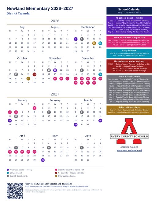 District Calendar preview