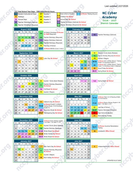 2026-2027 Calendar preview
