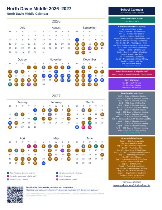 North Davie Middle Calendar preview