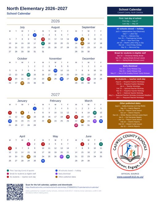 School Calendar preview