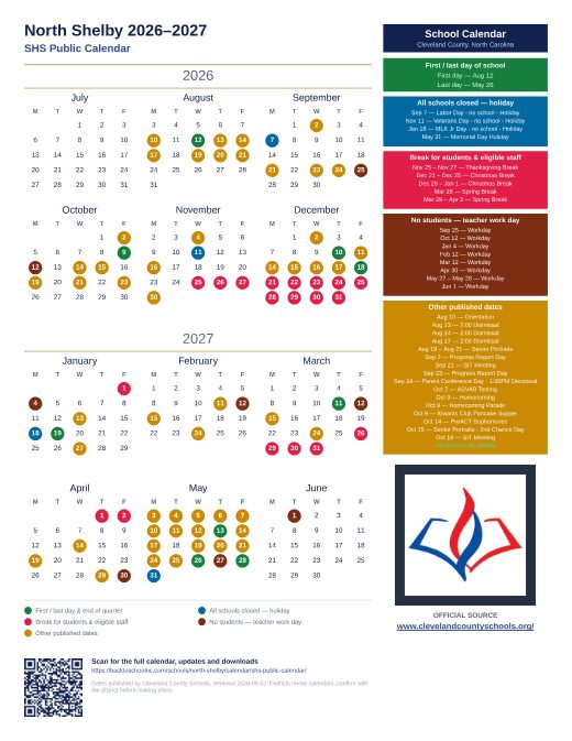 SHS Public Calendar preview