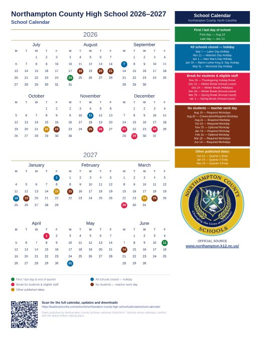 School Calendar preview