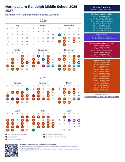 Northeastern Randolph Middle School Calendar preview