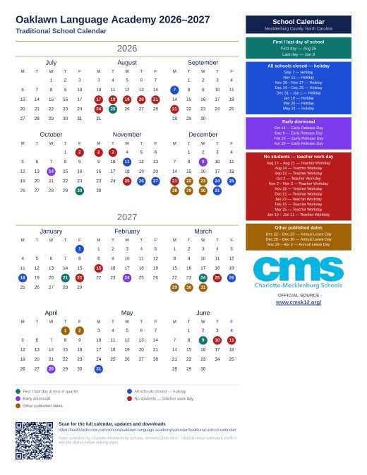 Traditional School Calendar preview