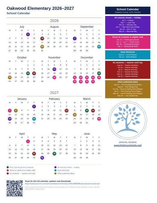 School Calendar preview
