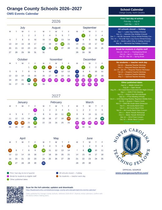 OMS Events Calendar preview