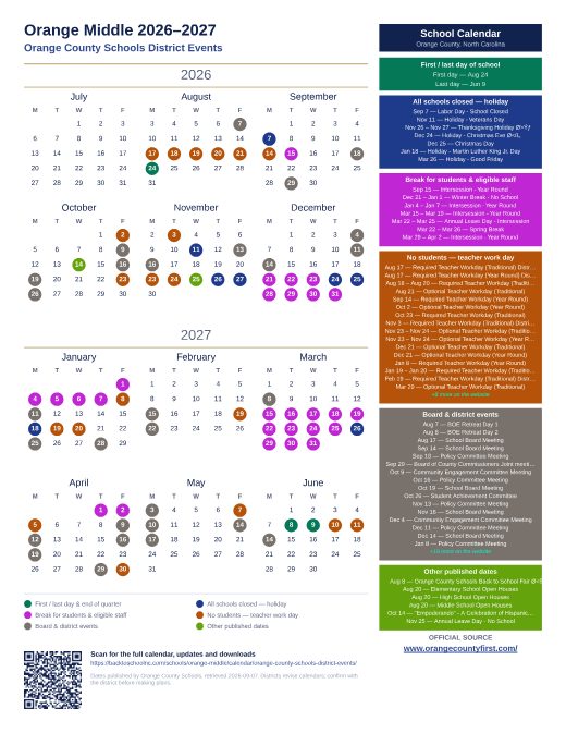 Orange County Schools District Events preview