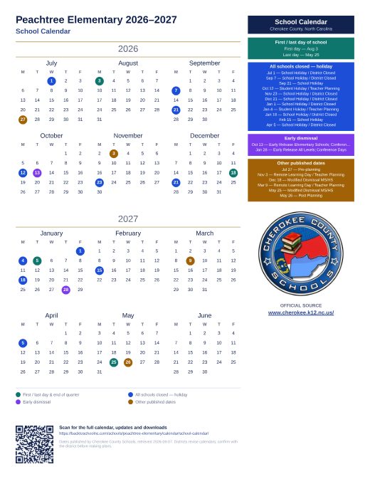 School Calendar preview