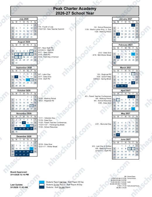 2026-2027 Calendar preview
