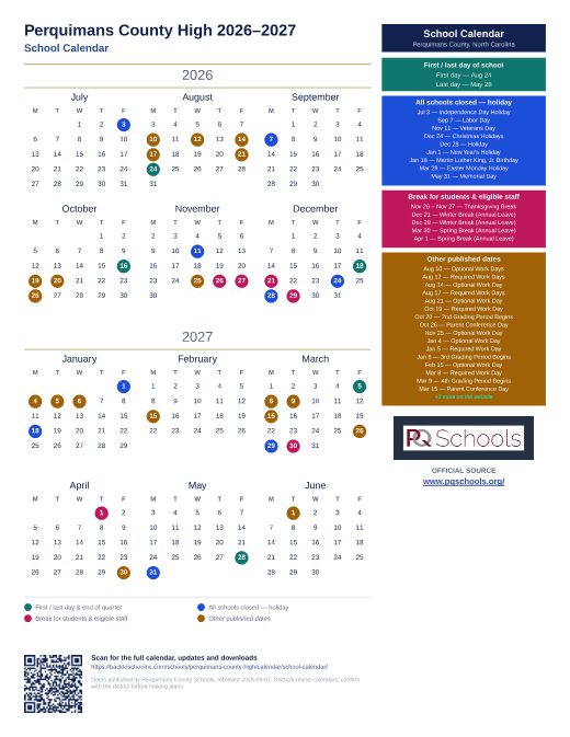 School Calendar preview