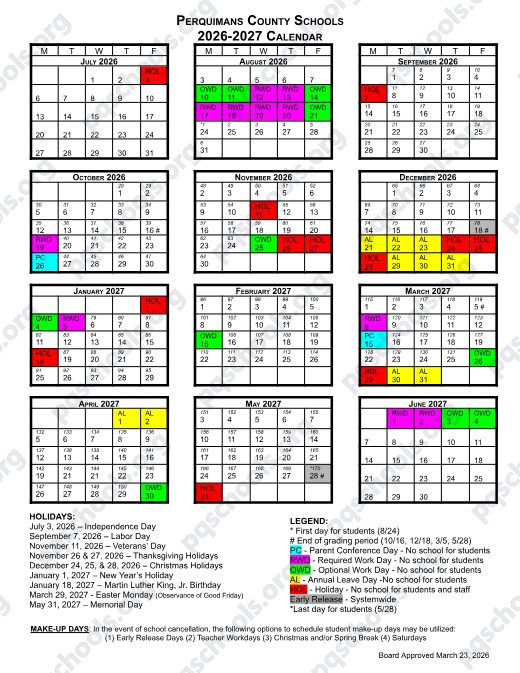 2026-2027 Calendar preview