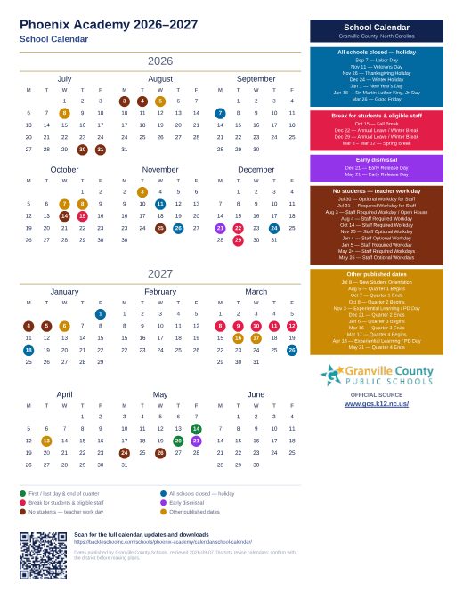 School Calendar preview