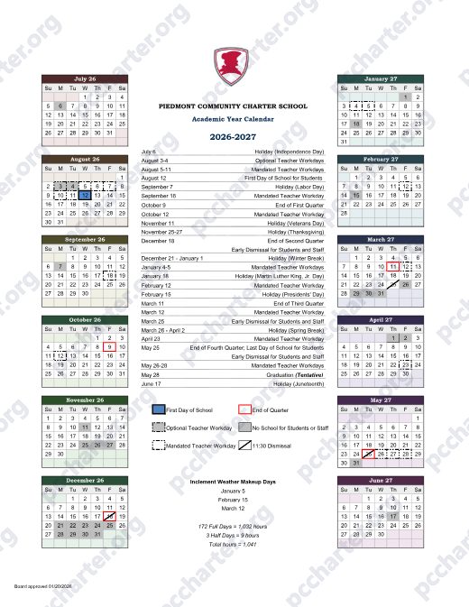 2026-2027 Calendar preview