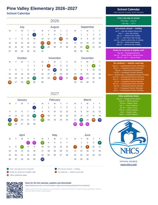 School Calendar preview