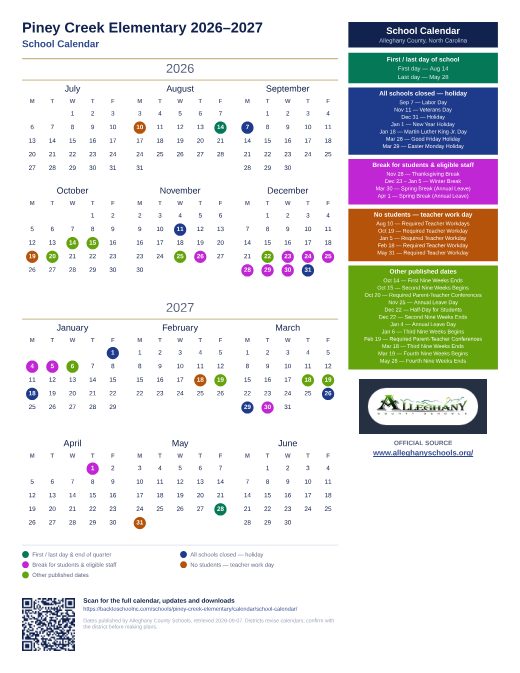 School Calendar preview