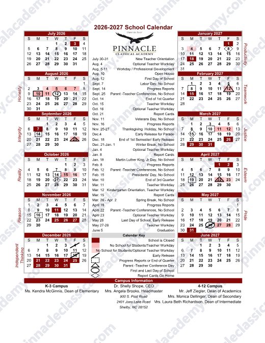 2026-2027 Calendar preview